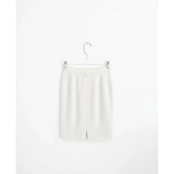 Vtg 90s Donna Karan New York Dove Grey Silk Pencil Skirt size IT 38 US 0 2 - Picture 2 of 7